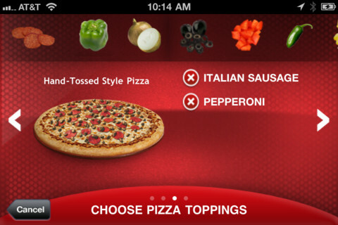 application de pizza pour iPhone