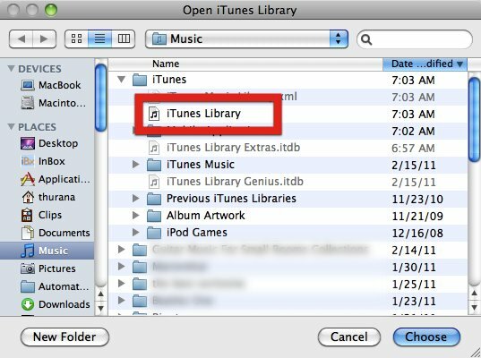 déplacer le lecteur externe de la bibliothèque itunes