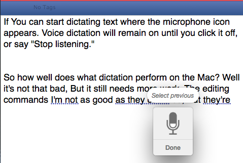 Contrôlez votre Mac avec les commandes vocales et une meilleure dictée dans OS X Yosemite corrections de dictée vocale