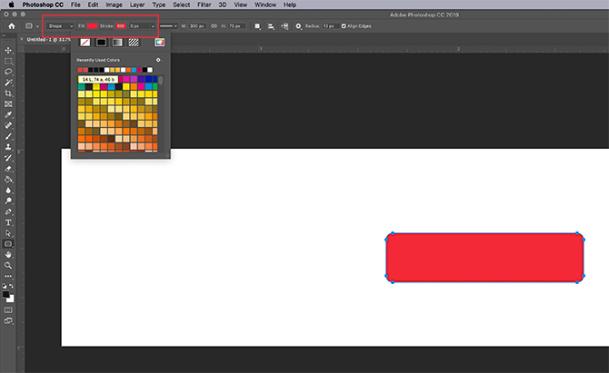 Changer la couleur du rectangle dans Photoshop