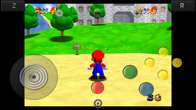 Super Mario 64 joué sur RetroArch pour Android