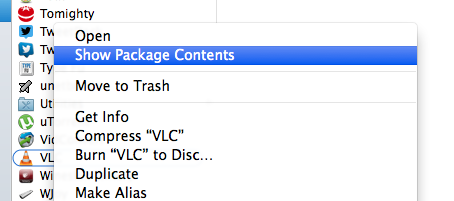 vlc-show-package-contents