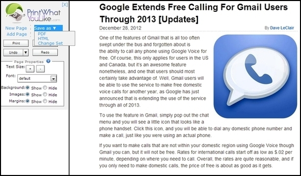 Principaux conseils et outils pour vous aider à imprimer des pages Web Article PrintWhatYouLike après