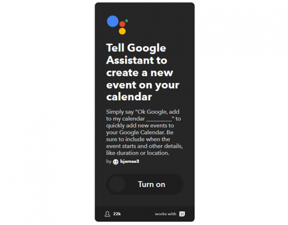 Le guide IFTTT ultime: utilisez l'outil le plus puissant du Web comme un pro 18IFTTT GoogleAssistantAddEvent