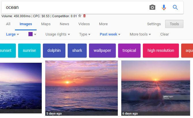 Outils de recherche d'images Google