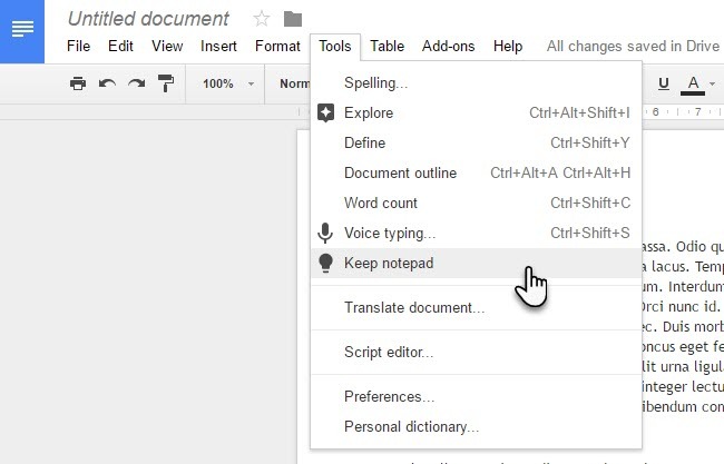 Google Keep et Google Drive