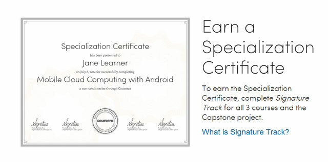 Certificat de spécialisation Coursera