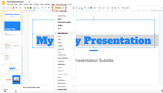 Comment créer une présentation Google Slides Changer le style de police