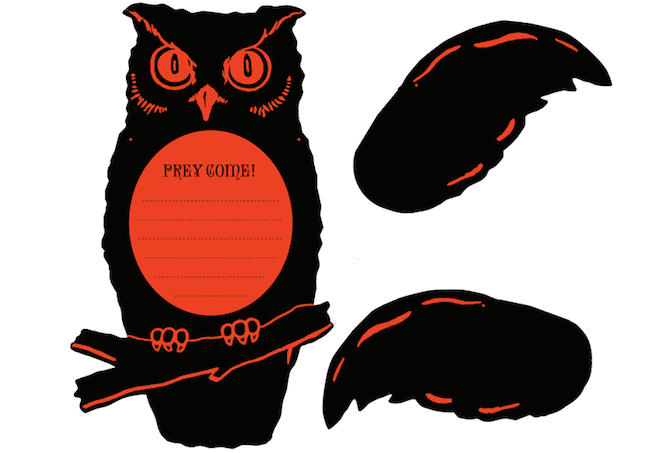 Imprimables d'Halloween - Invitations de hibou