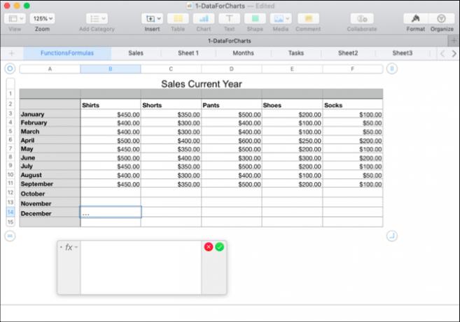 Numéros de l'éditeur de formule sur Mac