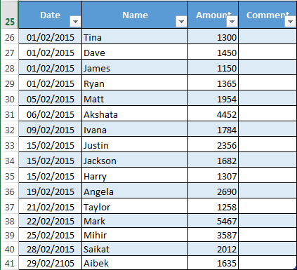 Tableau Excel DateAmount