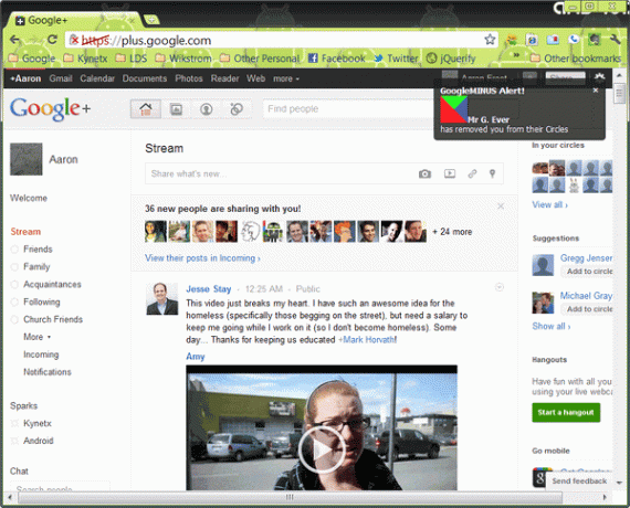 GoogleMINUS: soyez averti lorsque quelqu'un vous retire de ses cercles Google+ google minus1