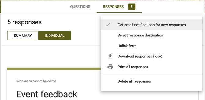 Recevoir des notifications pour les réponses Google Forms