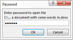 Word 2013 Entrez le mot de passe du fichier