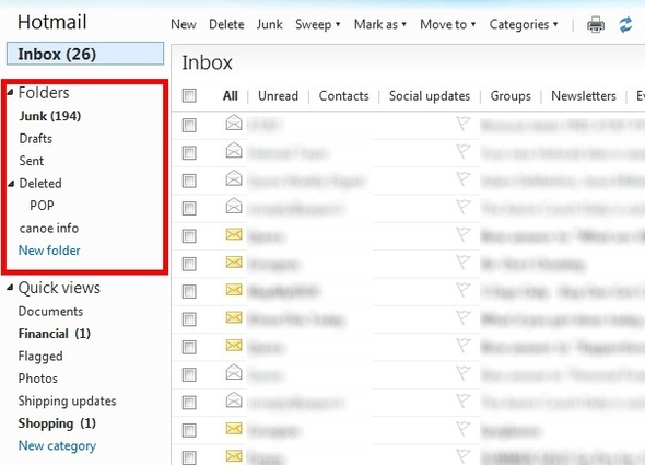 Faites une révision complète de votre boîte de réception Hotmail et maintenez-la facilement 17 dossiers de vue Boîte de réception