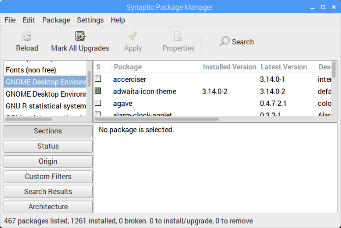 raspberry pi apps synaptic