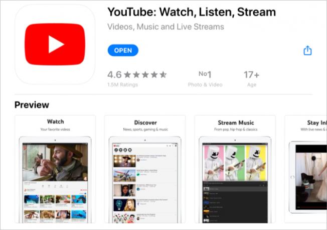 YouTube dans l'App Store