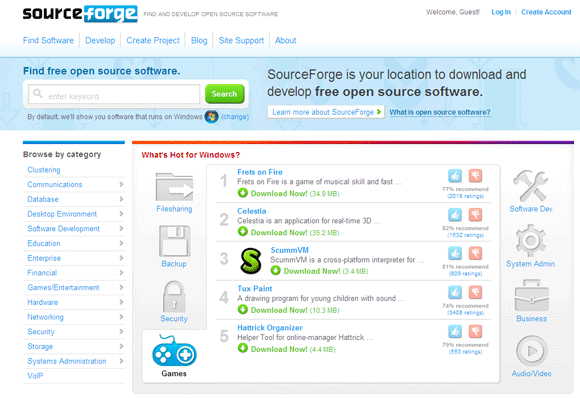 8 sites Web pour découvrir le buzz sur les logiciels open source Sourceforge