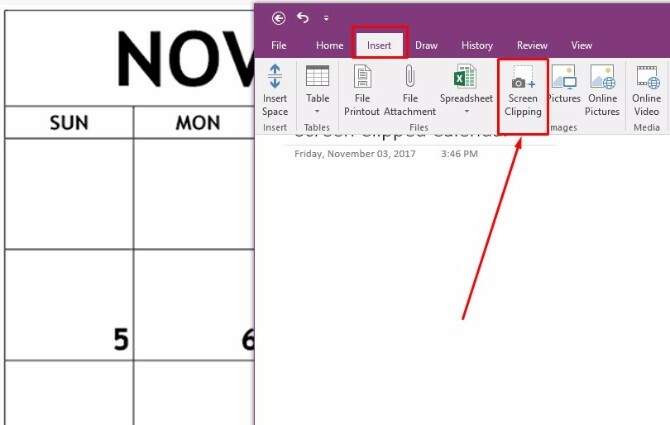 créer un modèle de calendrier onenote