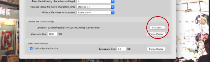 emplacement du dossier de cache lightroom