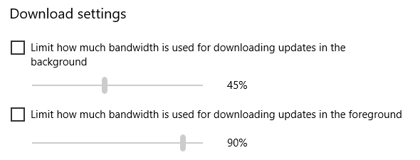 Windows 10 Télécharger les paramètres de bande passante