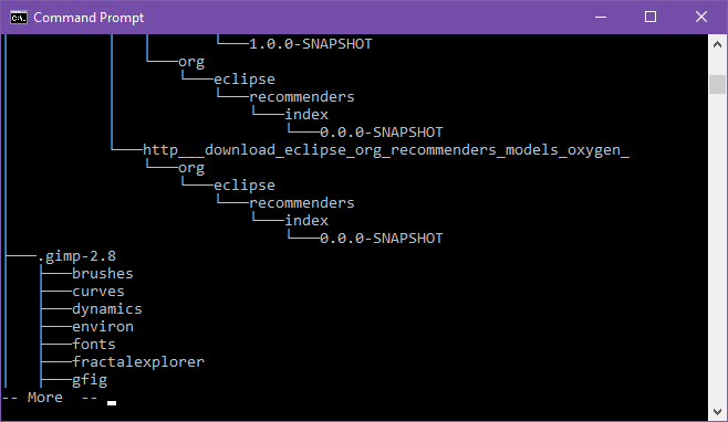 Affichage de la structure des dossiers dans l'invite de commandes