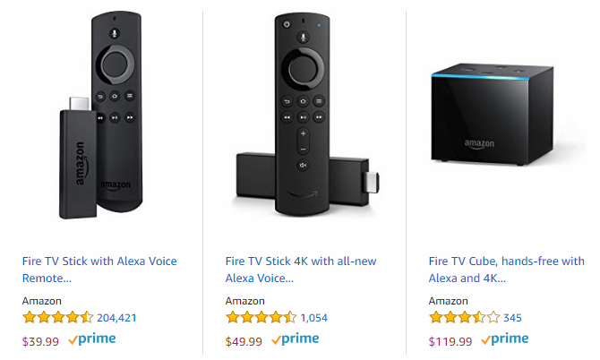 prix fire tv sur amazon