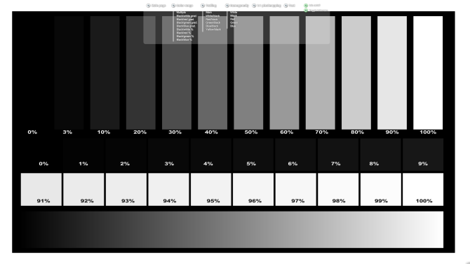 Test du moniteur en ligne Vérification de la balance des noirs et des blancs