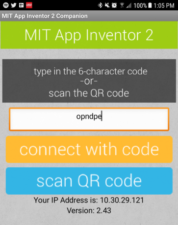 android create app téléphone compagnon appinventor