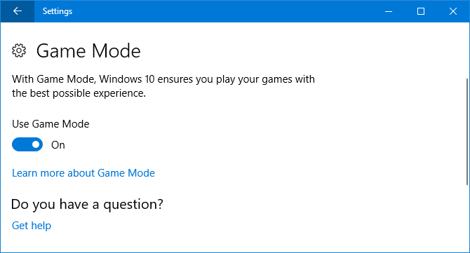 mode de jeu windows 10