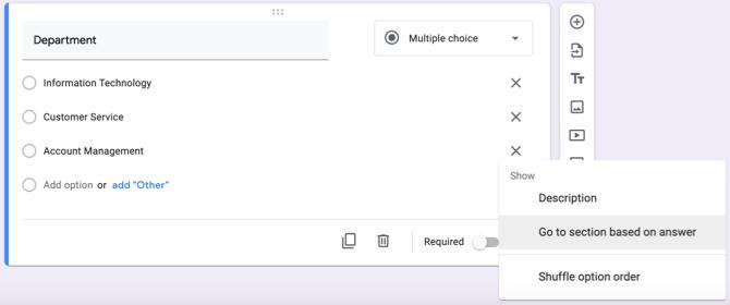 Aller à la section Google Forms