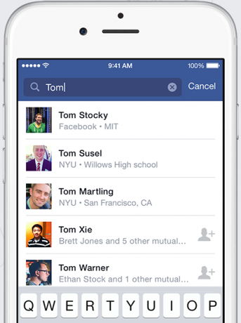 Recherche de personnes sur Facebook