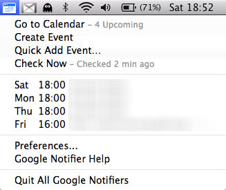 synchronisation de calendrier google mac