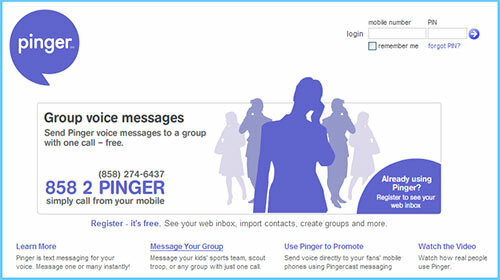 Pinger: Messages vocaux gratuits vers n'importe quel mobile