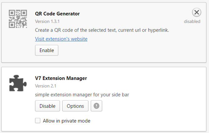 Opera Extensions Manager