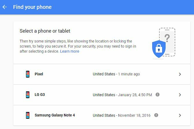 Google Trouvez votre téléphone