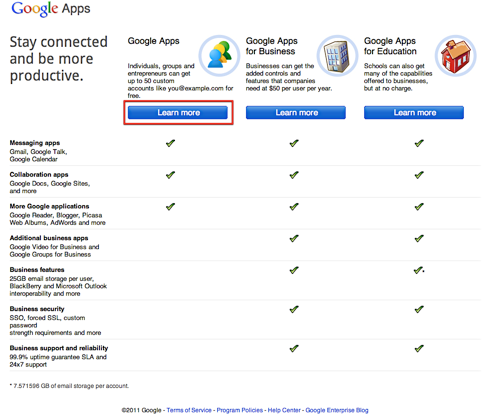 Guide Google Apps: e-mails gratuits et bien plus sur votre site Web ggle page10image6576 filtré