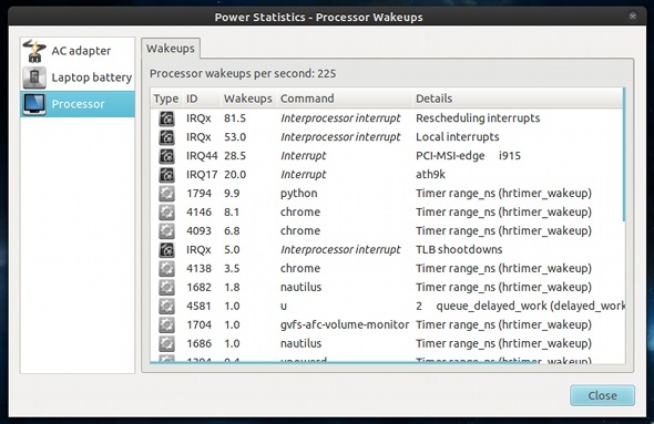 gestion de l'alimentation linux