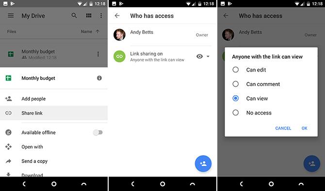 fonctionnalités de Google Drive pour Android