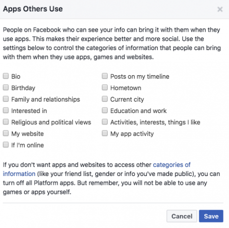 Conseil de confidentialité de Facebook: comment limiter le partage de vos données avec des applications FB tierces que d'autres utilisent 2