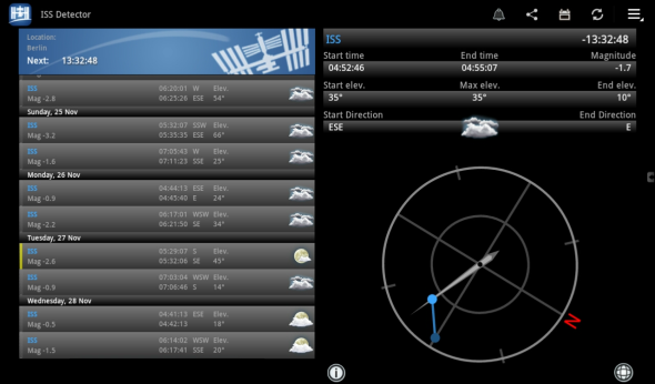 applications spatiales android