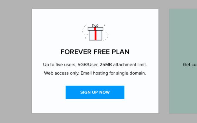 Détails du plan Forever Free de Zoho