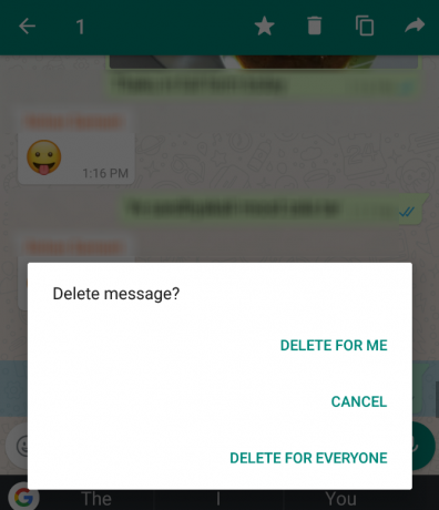 supprimer le message whatsapp