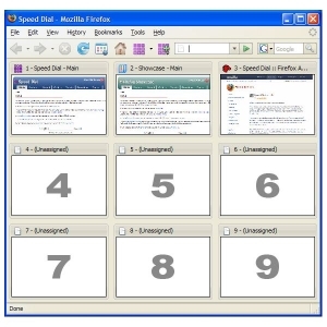 page d'accueil de numérotation rapide