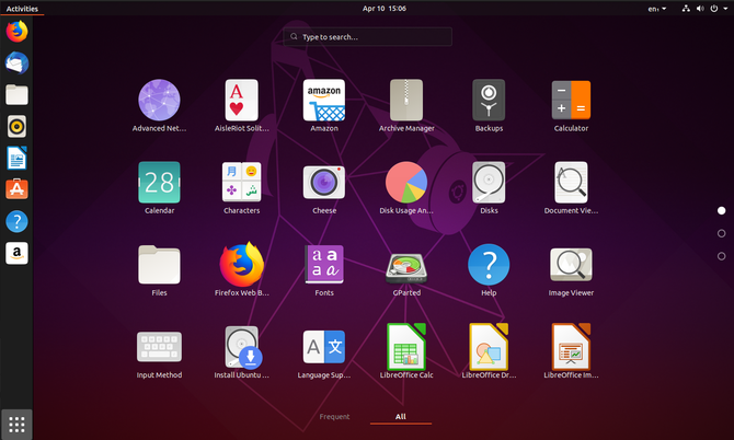 Tiroir d'application Ubuntu 19.04 avec un nouveau thème d'icône