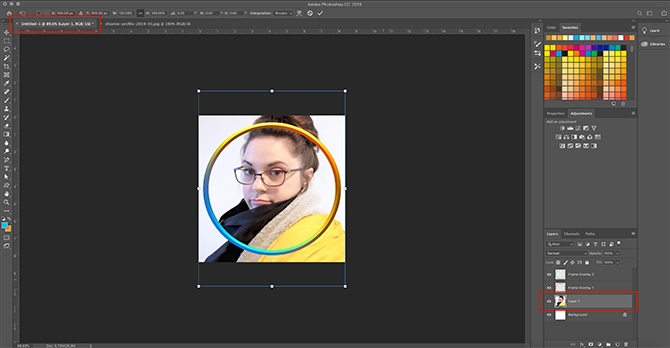 Comment faire un cadre photo numérique Photoshop glisser l'image