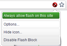 extension de bloc flash chrome