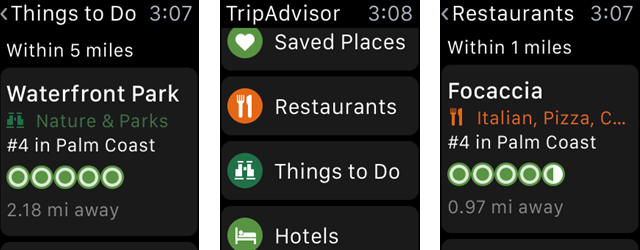 18 applications de voyage pour les explorateurs d'Apple Watch TripAdvisorWatch