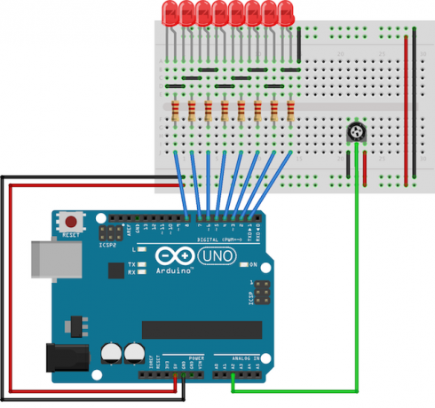 Circuit Arduino-Knight-Rider