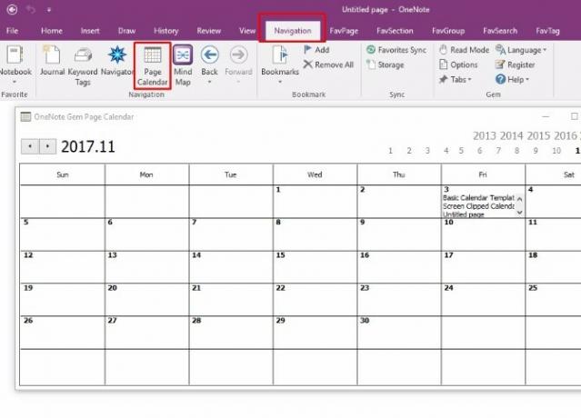 créer un modèle de calendrier onenote